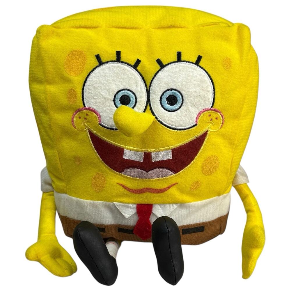 VTG 2003 SpongeBob SquarePants Stuffed Plush Bag Backpack 10" Nickelodeon Y2K